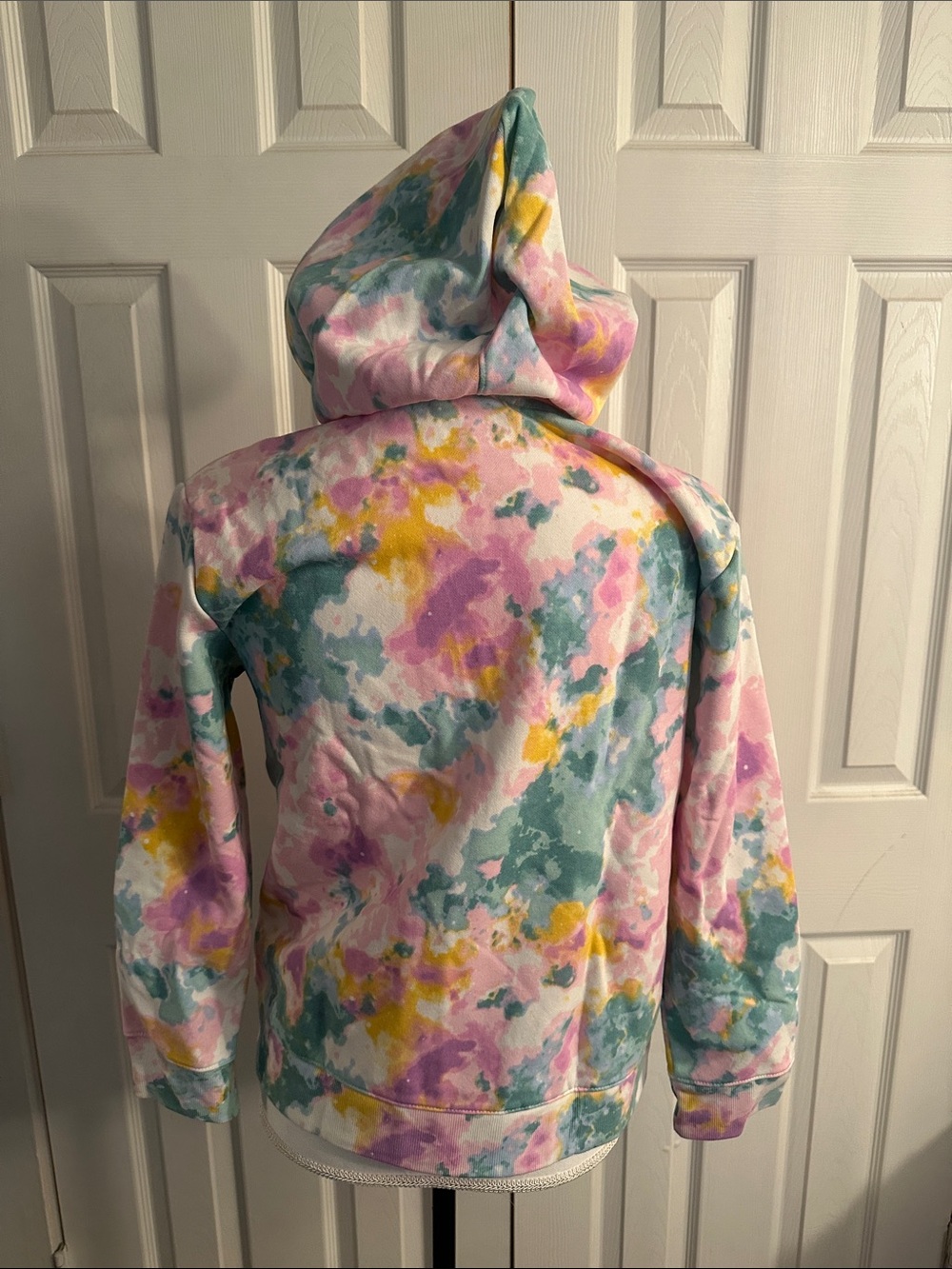 Cat & Jack Girls Tie-Dye Zip Hoodie in Pink, Teal, Yellow, Purple - Picture 3 of 5
